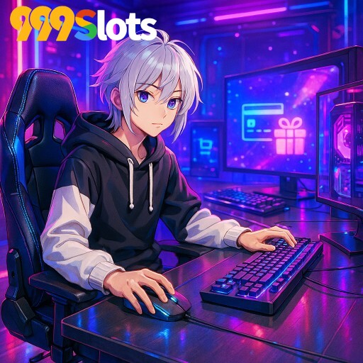 Imagem promocional da 999SLOTS mostrando a plataforma e suas vantagens