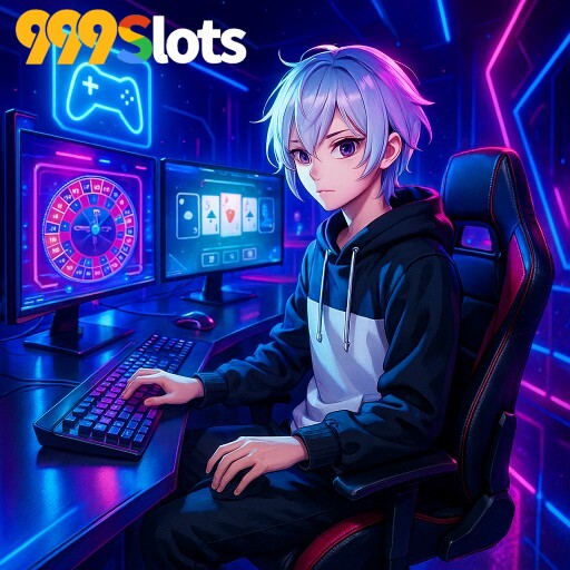 Imagem promocional da 999SLOTS mostrando a plataforma e suas vantagens