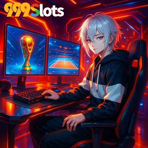 Imagem promocional da 999SLOTS mostrando a plataforma e suas vantagens