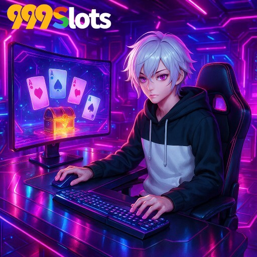 Imagem promocional da 999SLOTS mostrando a plataforma e suas vantagens
